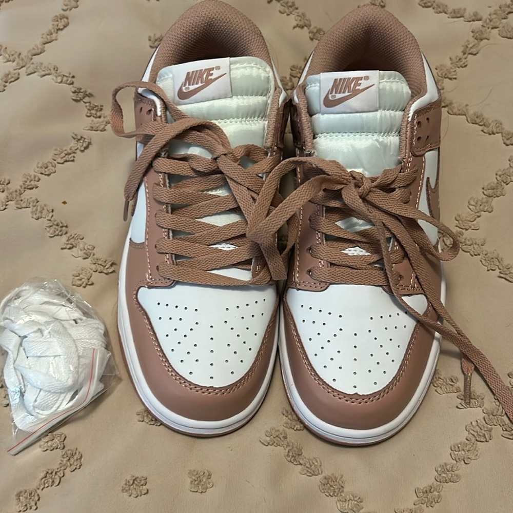 New rose and white dunks